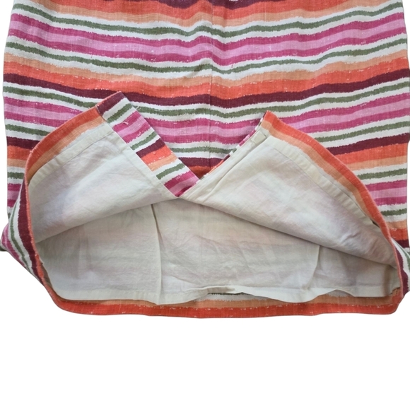 Talbots Size 6 Linen Pencil Skirt – Striped Multicolor | Coastal Business Casual - Picture 4 of 6